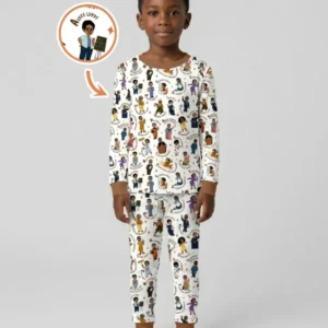 Black Legacy ABCs Family Matching Bamboo Two Piece Long Sleeve Pajama Set