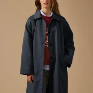 Langer Damen-Trenchcoat aus Bio-Baumwolle