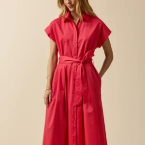 Damen-Festkleid aus satinierter Popeline