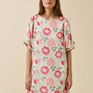 Kurzes Damen-Festkleid mit Rosala-Print