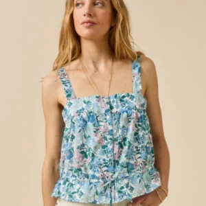 Geknöpfter Damen-Top aus Liberty-Stoff - Limited Collection
