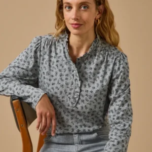 Bedruckte Damenbluse - Noémie-Modell