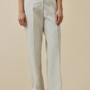 Gestreifte Damenhose Clara mit weitem Bein