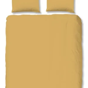 Hüft -Satin -Bettdecke - Oker - Dubbele instopflap