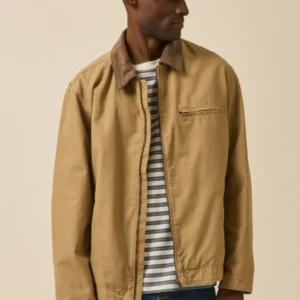 Herrenjacke mit Kragen aus Velours