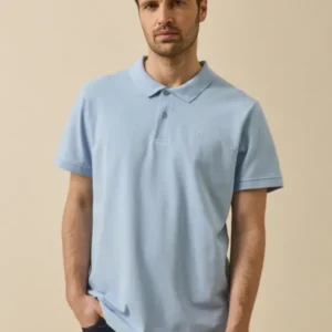Einfarbiges Herren-Poloshirt aus Pikee aus Bio-Baumwolle