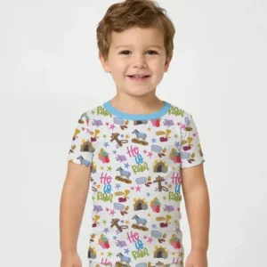 Bible Story Easter Family Matching Bamboo Two Piece Short Sleeve Pajama Set
