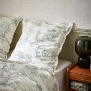 Kopfkissenbezug aus Baumwoll-Perkale « Toile-de-Jouy-Esprit »
