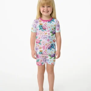 Baby Turtle Bamboo Two Piece Short Sleeve Shorts Pajama Set