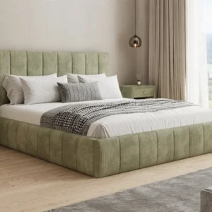 Designer Polsterbett Maja in Cord mit Stauraum