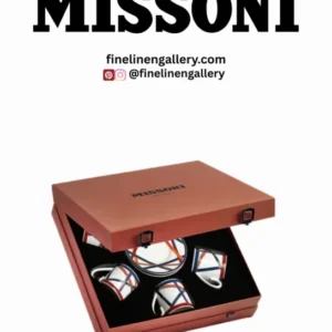 Missoni Home Coffee Cup & Saucer NASTRI Set of 6 in Luxury Box Multicolor diam. 2.3", H 2.5", Cap. 4 oz, Saucer diam. 4.75" - Palais Royal Linen Gallery