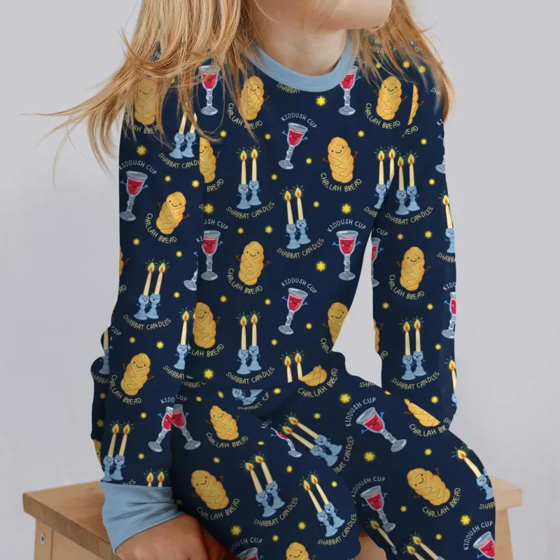 Shabbat Eve Bamboo Two Piece Long Sleeve Pajama Set