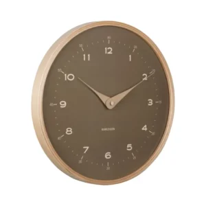 Wanduhr mit moosgrünem Zifferblatt und goldfarbenem Rahmen