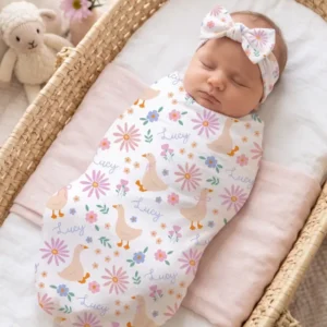 Daisy Duckling Bamboo Swaddle Blanket