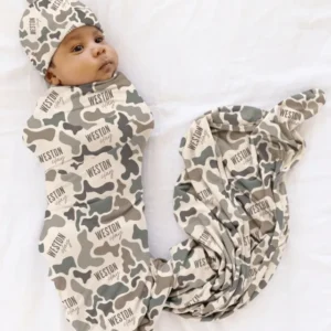 Custom Name Camo Heritage Bamboo Swaddle Blanket