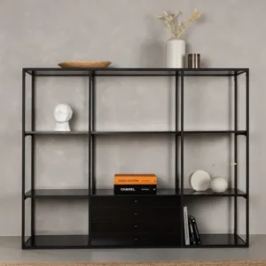 Regal Ravello – 150 cm, Schwarz, Modern Industrial Skandi