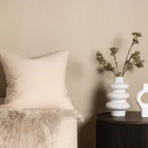 Kissenbezug Moments - 60x60 cm in Beige und Grau aus 100% Baumwolle