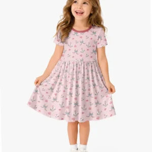 Girly Hockey Pink Bamboo Twirl Dress