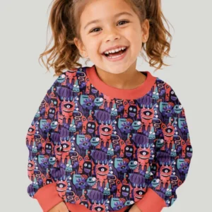 Halloween Multi Eyed Monsters Bamboo Crewneck Sweatshirt