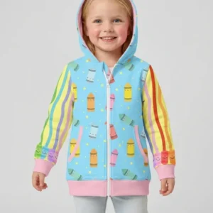 Happy Crayon Friends Bamboo Zip Hoodie