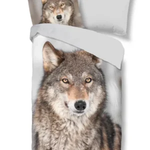 Guten Morgen Flanellen Duvet Cover "Wolf" - Multi - Rits