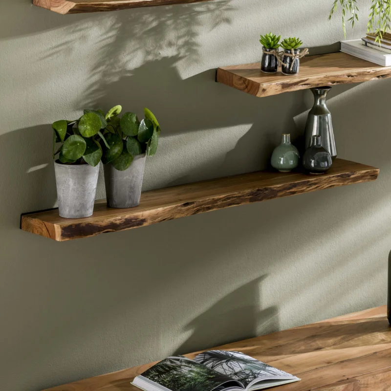 Wandregal Edge 120cm / Massiv Akazie