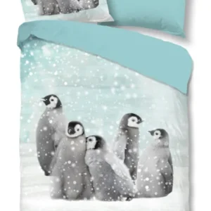 Guten Morgen Flanellen Kinderbecher Deckung "Pengu" - Blau - Rits