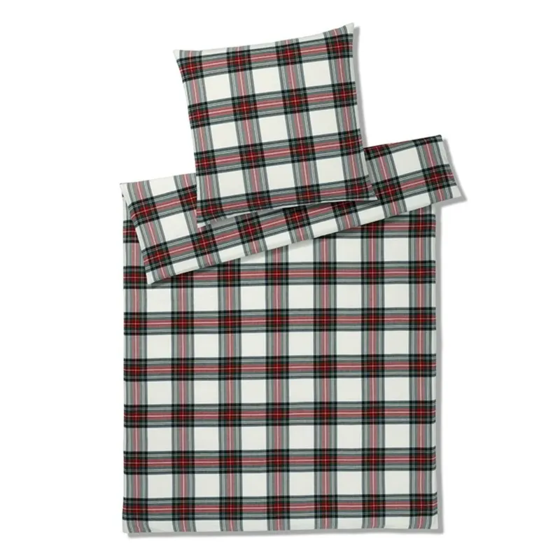 Bettwäsche Flanell Westminster Rot mit Karomuster 135 x 200 cm