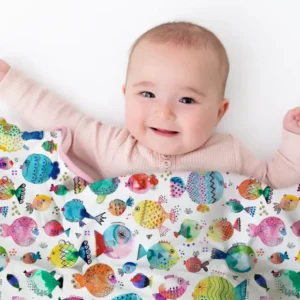 Rainbow Reef Fish Bamboo Blanket