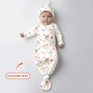 Custom Name Baptism Just Got Dunk'd Bamboo Knot Gown