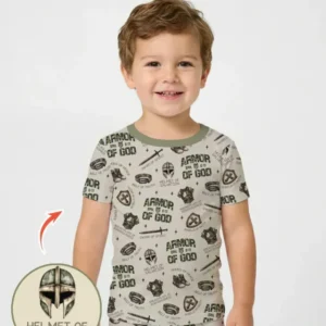 Camo Armor Of God Bamboo Two Piece Short Sleeve Pajama Set