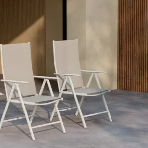 2er - Set Gartenstuhl Luma - ein klappbarer Stuhl in schlichtem Beige