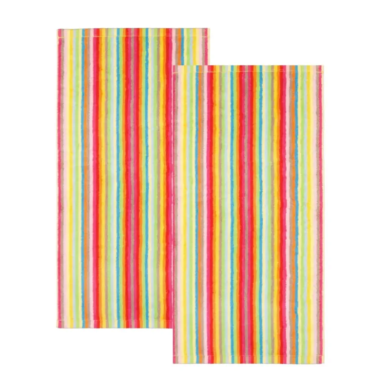 2er Handtuch-Set 50 x 100 cm Life Style Streifen Mehrfarbig