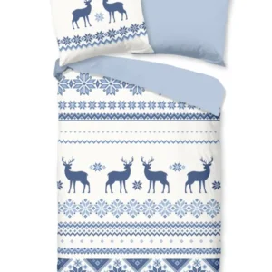 Guten Morgen Flanellen Duvet Cover "Nordic" - Blau - Rits