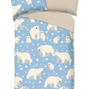 Guten Morgen Flanellen Bettdecke "Polar Bear" - Blau - Rits