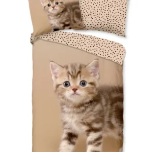 Guten Morgen Flanellen Kinderbecher Deckung "Kitty" - Sand - Rits