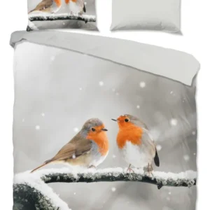 Guten Morgen Flanellen Duvet Cover "Greets" - Grau - Dubbele instopflap