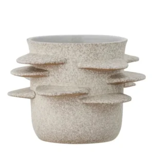 Blumentopf Noto – Skulpturales Design in hellem Naturton