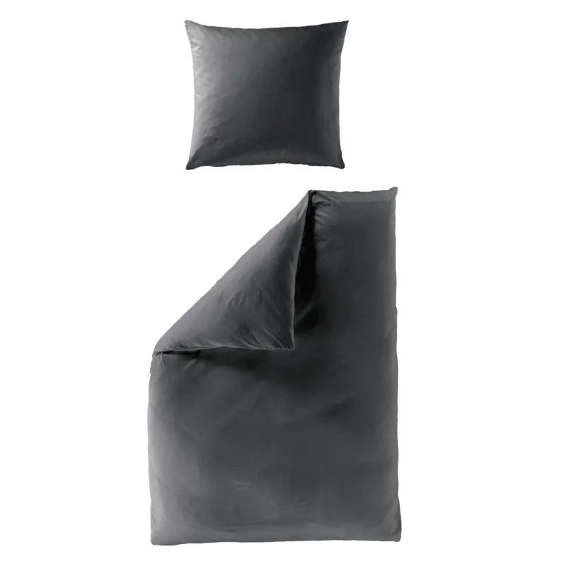 Bettwäsche Bierbaum Mako Satin 3899-12 grafit unifarben