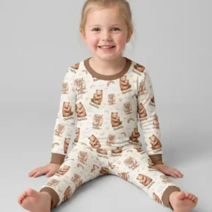 Custom Name Blessed By God Spoiled By Grandma Bamboo Two Piece Long Sleeve Pajama Set