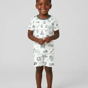 Lake Vibe Bamboo Two Piece Short Sleeve Shorts Pajama Set