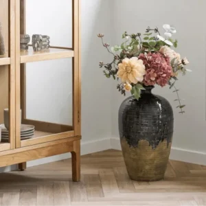 Vase Serevia – edle Keramikvase in Dunkelblau