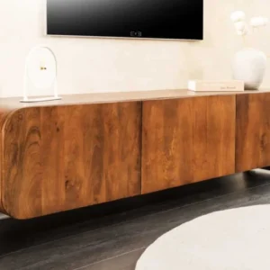 BRASIL Massives TV-Board 160cm braun Mangoholz drei Fächer Lowboard
