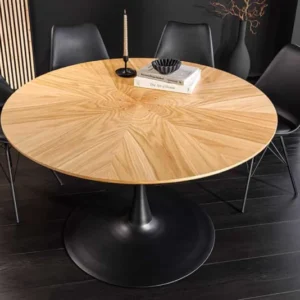 ATELIER Runder Esstisch 120cm natur Eichenholz Metallfuß