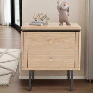 ATELIER Moderner Nachttisch 55cm Eiche Beistelltisch mit Schubladen