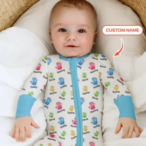 First Mother Day - Handprints Bamboo Convertible Zippy