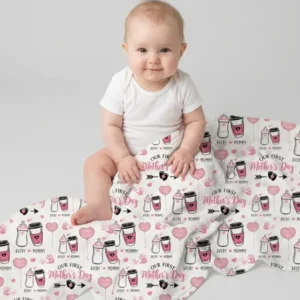 Custom Name First Mother's Day Drink Bamboo Blanket