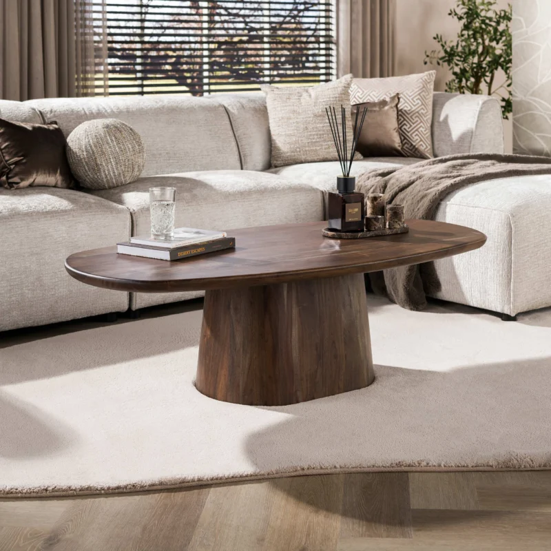 Couchtisch Central 135cm / Massiv Akazie braun