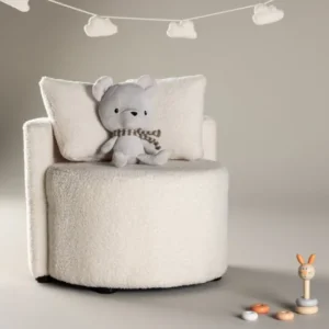 Kindersessel Lunno – Kuscheliger Teddy-Sessel in Weiß