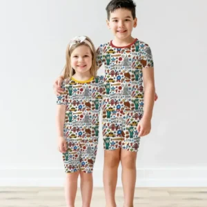 Doodle America 250th Anniversary Family Bamboo Two Piece Short Sleeve Shorts Pajama Set